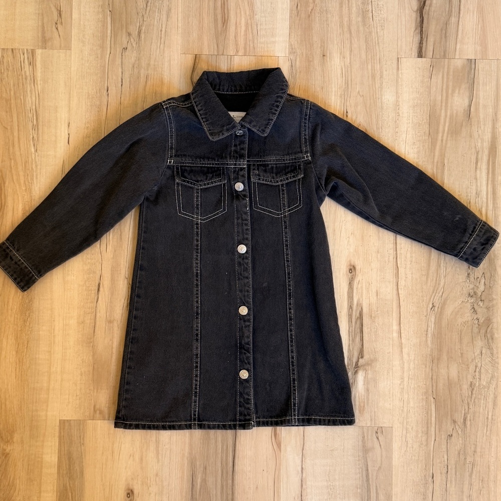 Zara Charcoal Button-Up Denim Jacket/Dress